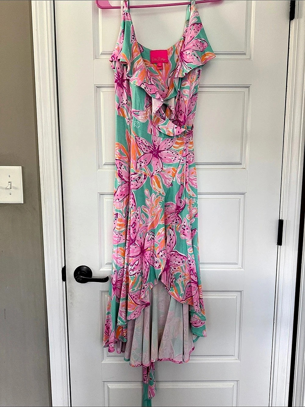 Lilly Pulitzer Floral Maxi Dress in Blue & Pink Size Large